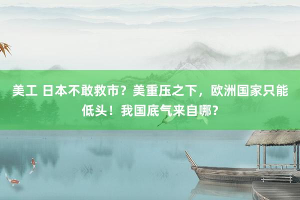 美工 日本不敢救市？美重压之下，欧洲国家只能低头！我国底气来自哪？