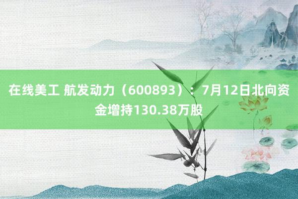 在线美工 航发动力（600893）：7月12日北向资金增持130.38万股